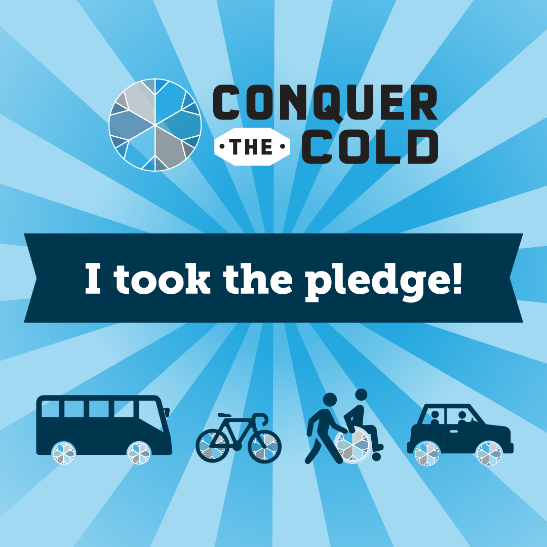 I took the pledge! Conquer the Cold logo 