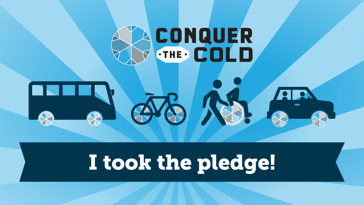 I took the pledge! Conquer the Cold logo Twitter