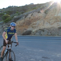 Conquer the Cold Challenge Winner, Ryan Minnema on his bike.